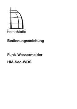 Bedienungsanleitung Funk-Wassermelder HM-Sec - TecHome.de