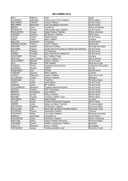 Liste des candidats 2014 admis
