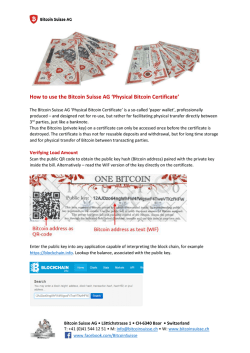 Guide - Bitcoin Suisse AG