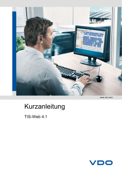 Kurzanleitung TIS-Web 4.1 - VDo