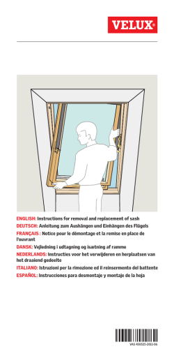 Anleitung zum Aush&auml;ngen und Einh&auml;ngen des Fl&uuml;gels - VELUX