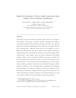Improved estimation of bovine weight trajectories using Support