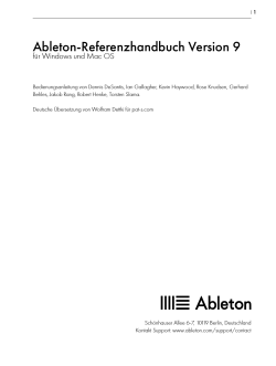Ableton-Referenzhandbuch Version 9