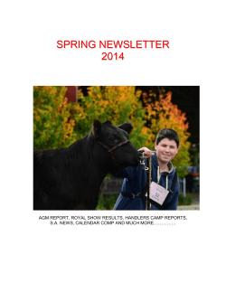 Spring (September / October) Newsletter 2014