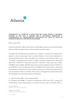 Informativa ex art. 84 bis comma 5 TUF