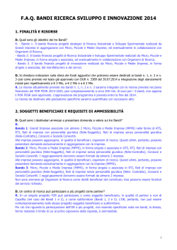 FAQ Bandi RSI 2014 - Sviluppo Toscana SpA