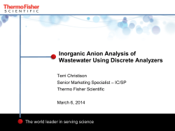 Inorganic Anion Analysis of Wastewater Using Discrete Analyzers