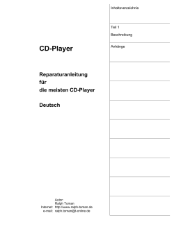 Handbuch CD-Player - Ralph Toman