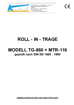 ROLL - IN - TRAGE MODELL TG-860 + MTR-116 - h-shpo.de