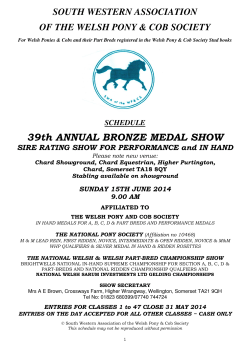 Annual Medal Show Sched 2014 - South Western Association of