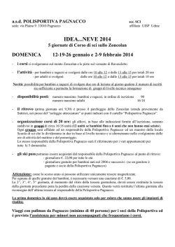 IDEA...NEVE 2014 5 giornate di Corso di sci sullo