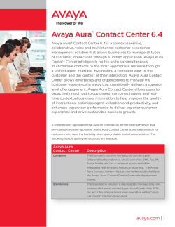 Avaya Aura Contact Center 6.4