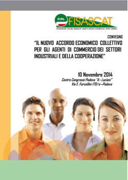 Il programma dei lavori - FISASCAT