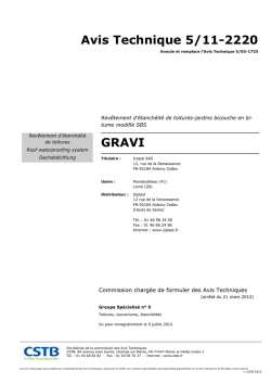 Avis Technique 5/11-2220 GRAVI