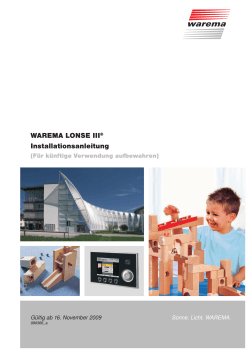 WAREMA LONSE III® Installationsanleitung