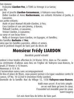 Monsieur Frédy LIARDON
