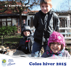 Séjours jeunes (4/8 ans) territoire Alsace • hiver 2015