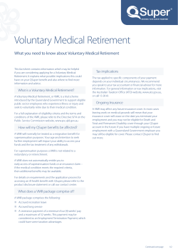 Voluntary Medical Retirement factsheet