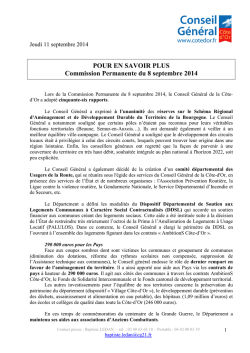 Pour en savoir plus - CP 8 septembre 2014