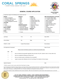 GENERAL COURSE APPLICATION - Coral Springs Fire Academy