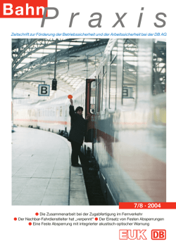 BahnPraxis Spezial - Eisenbahn-Unfallkasse