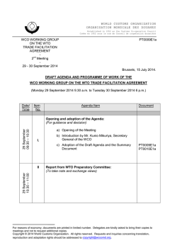 WORLD CUSTOMS ORGANIZATION ORGANISATION