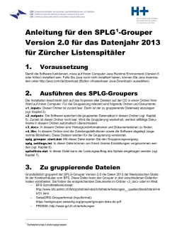 Anleitung für den SPLG1-Grouper Version 2.0 für das - GDK