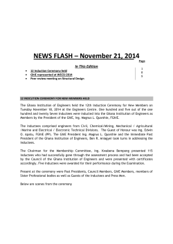 NEWS FLASH – November 21, 2014