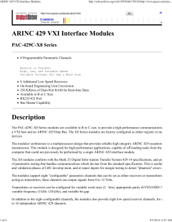 ARINC 429 VXI Interface Modules PAC-429C