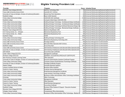Eligible Training Provider List