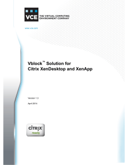 Vblock™ Solution for Citrix XenDesktop and XenApp