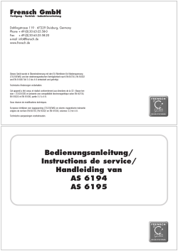 Bedienungsanleitung AS 6194 AS 6195 - Frensch.de