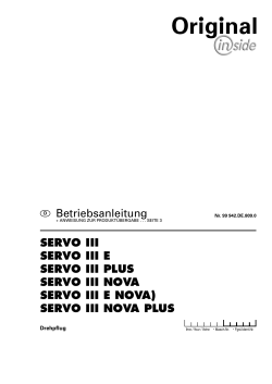 Betriebsanleitung SERVO III SERVO III E SERVO III PLUS SERVO III