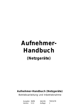 Bedienungsanleitung Aufnehmer-Handbuch (Netzgeräte - Docuthek