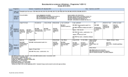 Horaire et r&eacute;partition des cours - Facult&eacute; des sciences infirmi&egrave;res