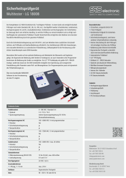 Sicherheitsprüfgerät Multitester LG 1800B - SPS electronic GmbH