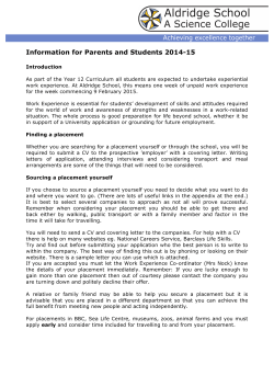 Work Experience Programme 2015