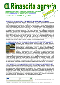 governo: maggiore attenzione al settore agricolo martina su pac