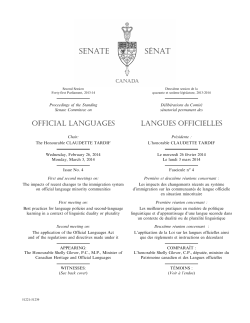 Proceedings of the Standing Senate Committee on Official