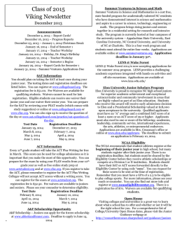 Class of 2015 Viking Newsletter