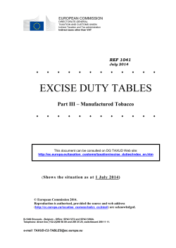 EXCISE DUTY TABLES - European Commission