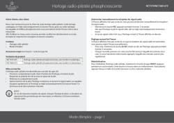 Horloge radio-pilot&eacute;e phosphorescente