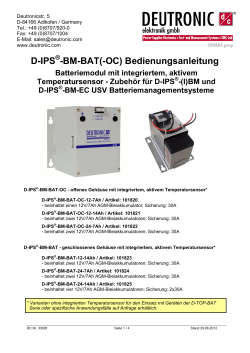 D-IPS -BM-BAT(-OC) Bedienungsanleitung - DEUTRONIC
