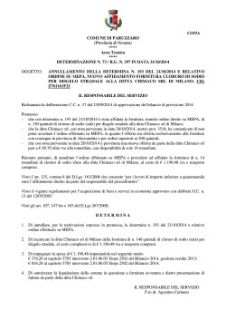 Determina 197-2014 - Comune di Paruzzaro