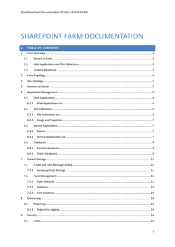 Simple SharePoint Farm Documentation