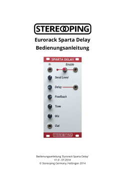 Sparta Delay Bedienungsanleitung Deutsch (PDF) - Stereoping