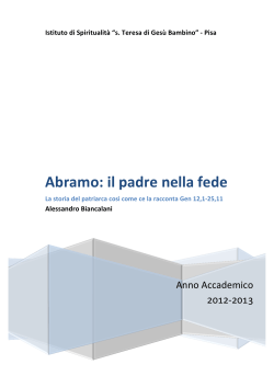 Abramo: il padre nella fede