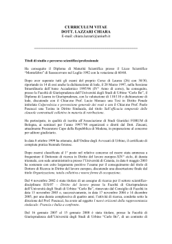 curriculum vitae - Università degli Studi di Urbino