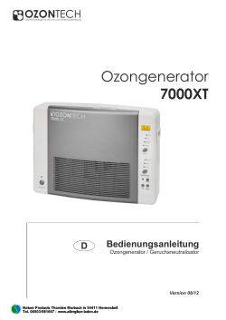 Ozonisator 7000 XT Bedienungsanleitung - Nature Products