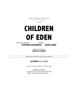 CHILDREN OF EDEN - School of Music